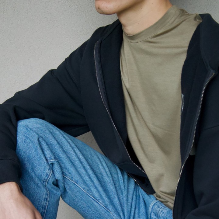 Aloe men's T-Shirt. Coconut colour. Short sleeve. Eco-friendly and organic