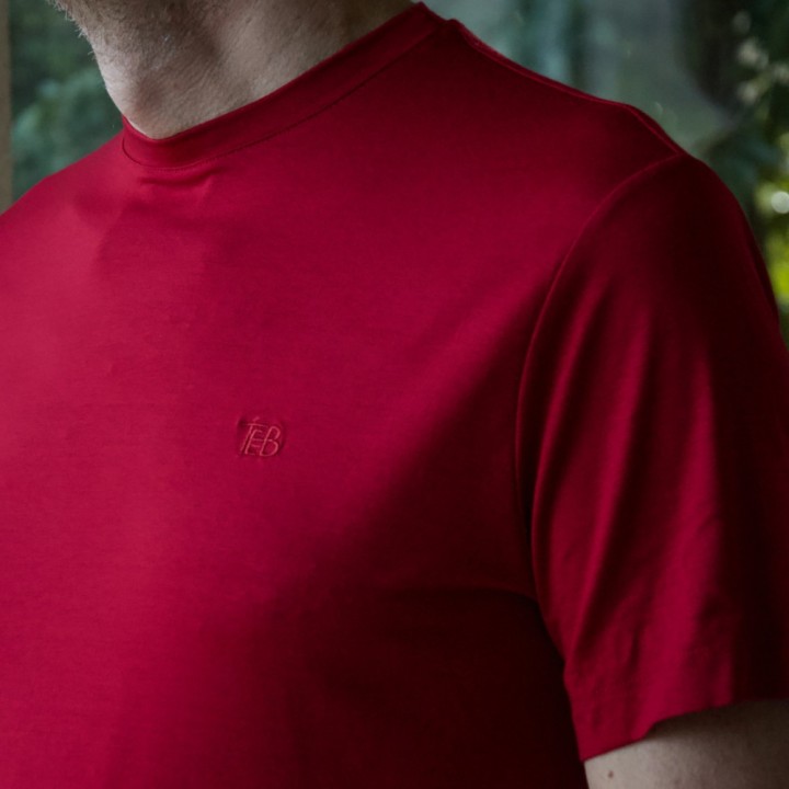 T-Shirt uomo Orange. Colore Rubino. Ecologica e biodegradabile