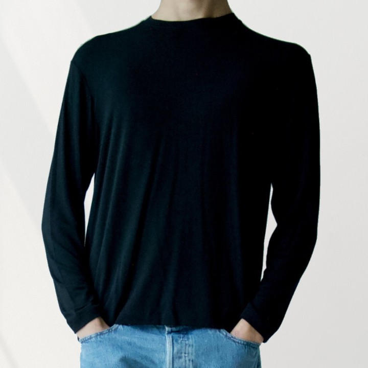 Maglietta uomo Carbonio. Colore nero. Manica lunga