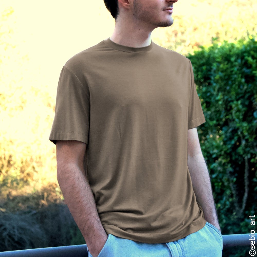 T-Shirt uomo Aloe. Color cocco. Manica corta